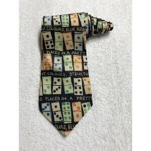 Structure Dominos Mens Vintage Novelty Tie Necktie